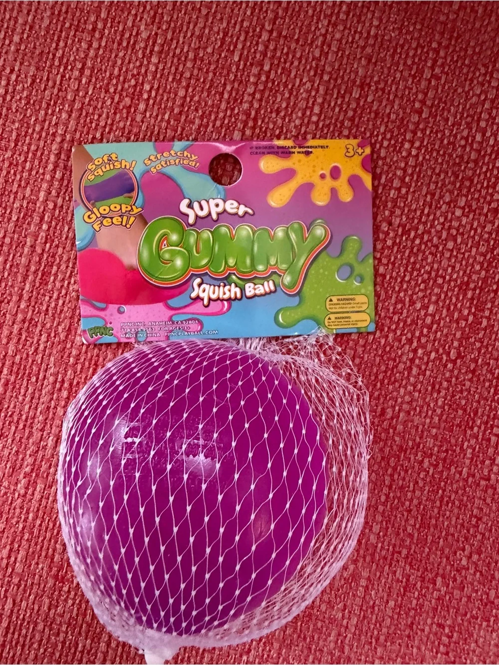 New Super Gummy Squishy Ball Squish Stretch Gloopy Purple 3+ Tactile Toy